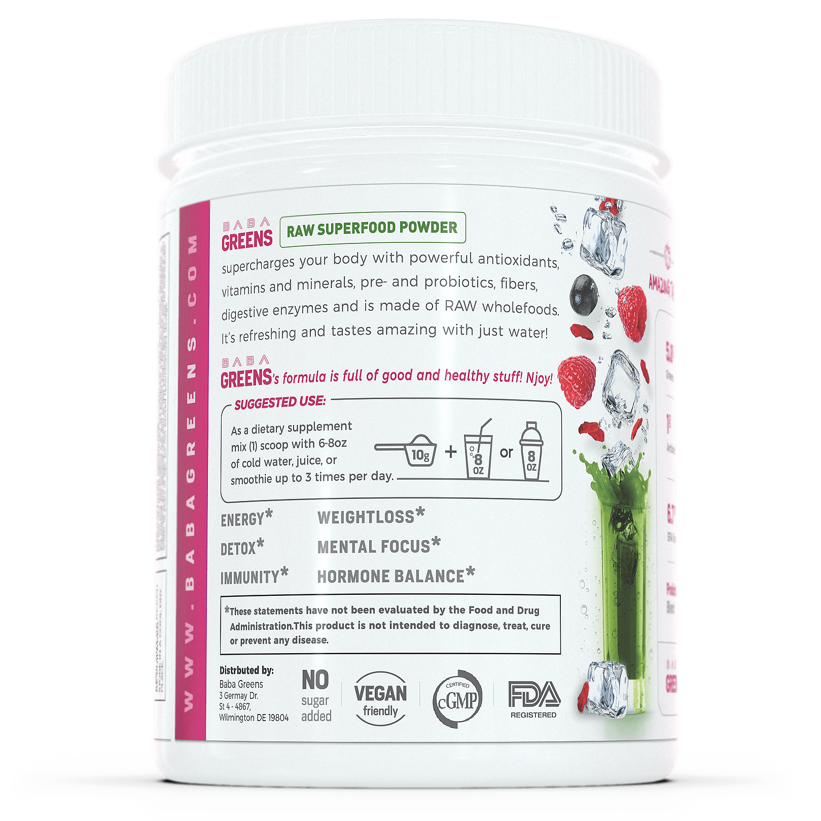 Baba Greens - Sweet Berry - 10.2oz - superfood