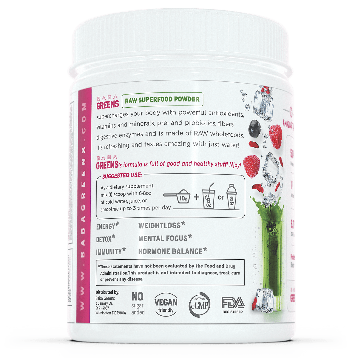 Baba Greens - Sweet Berry - 10.2oz - superfood