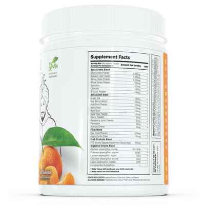 Baba Greens - Juicy Tangerine - 10.2oz - supplement facts