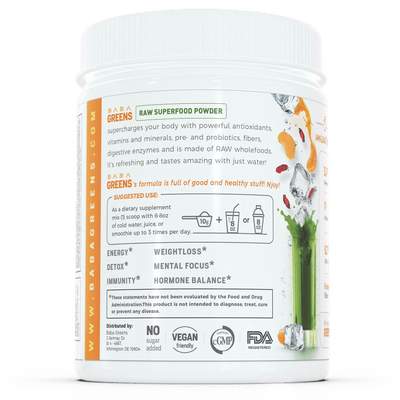 Baba Greens - Juicy Tangerine - 10.2oz - superfood